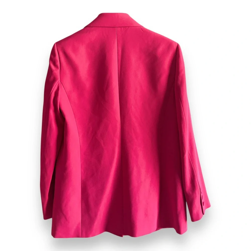 Alice + Olivia Denny Boyfriend Blazer Notch Collar Pink Single Button Size 6